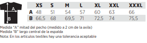 Medidas sudadera Arora hombre