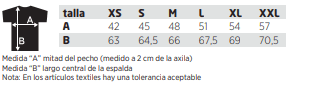 Tabla tallas forro Brossard mujer