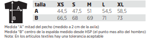 Tabla medidas chaqueta Tremblant mujer