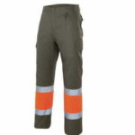 Ropa de trabajo barata Pantalón bicolor alta visibilidad Velilla Serie 157C, 35% algodón 65% poliéster